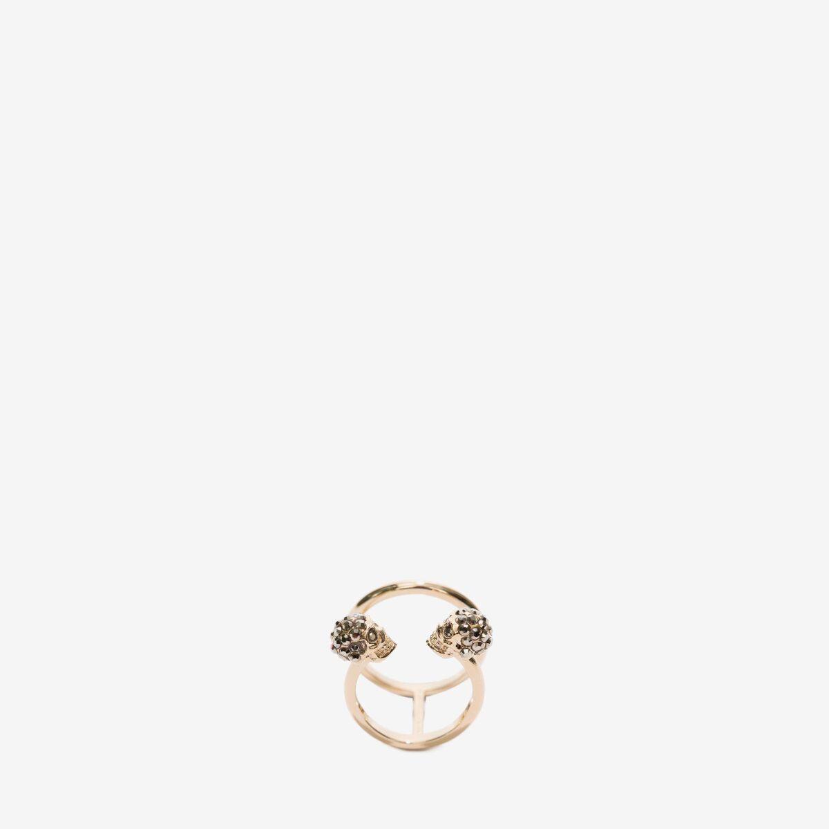ALEXANDER MCQUEEN - Twin Skull Double Ring - Item 553656J160K728